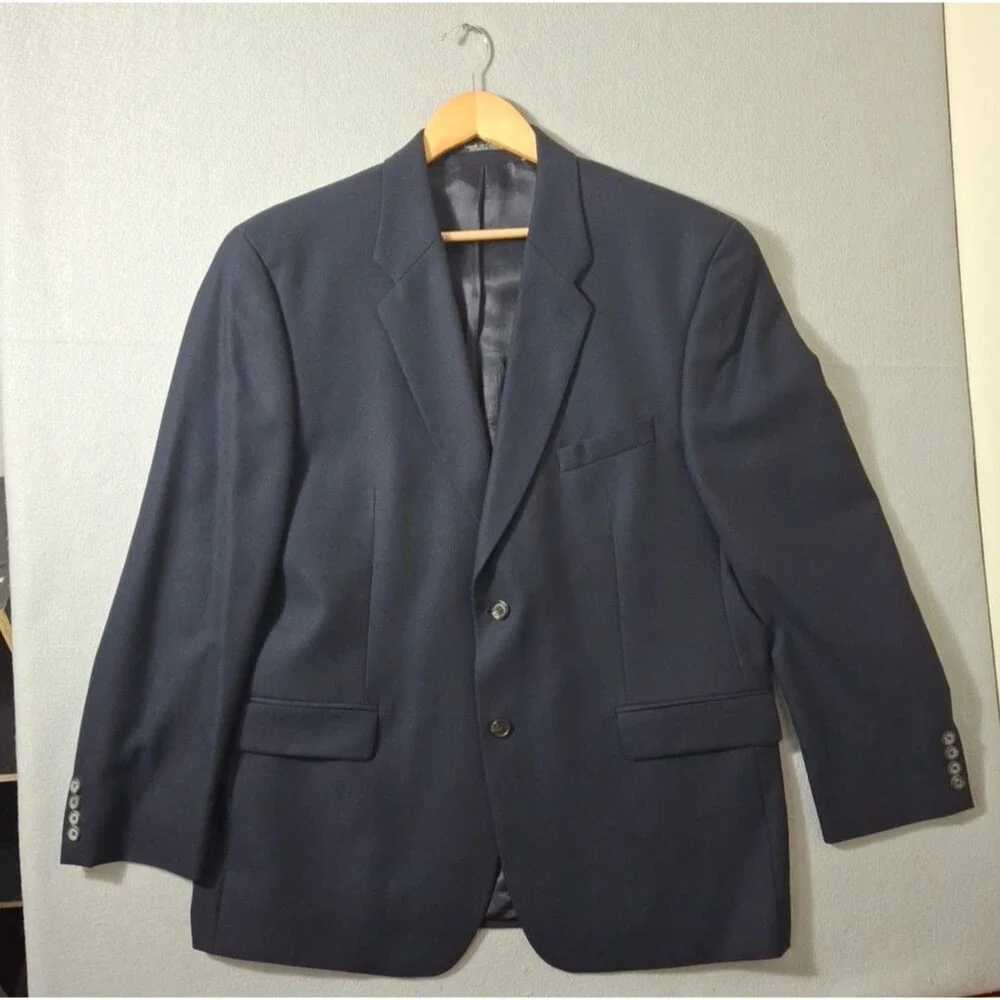 Vintage Ralph Lauren Blazer 46R 100% Laine Wool Size 46R Navy Union Made 90S